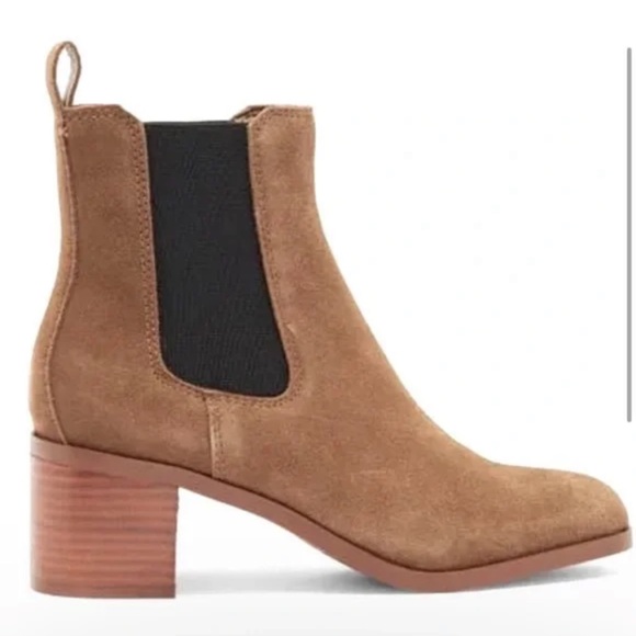 NEW Steve Madden Rhiannon Brown Suede Chelsea Heel bootie women size 5.5 - Picture 7 of 7